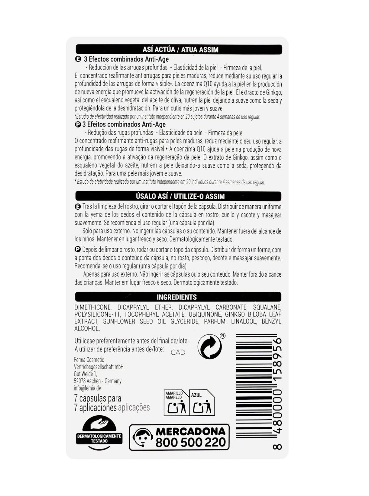 KHANYA Q10 pretnovecošanās nostiprinoša koncentrāta kapsulas | 7 ml