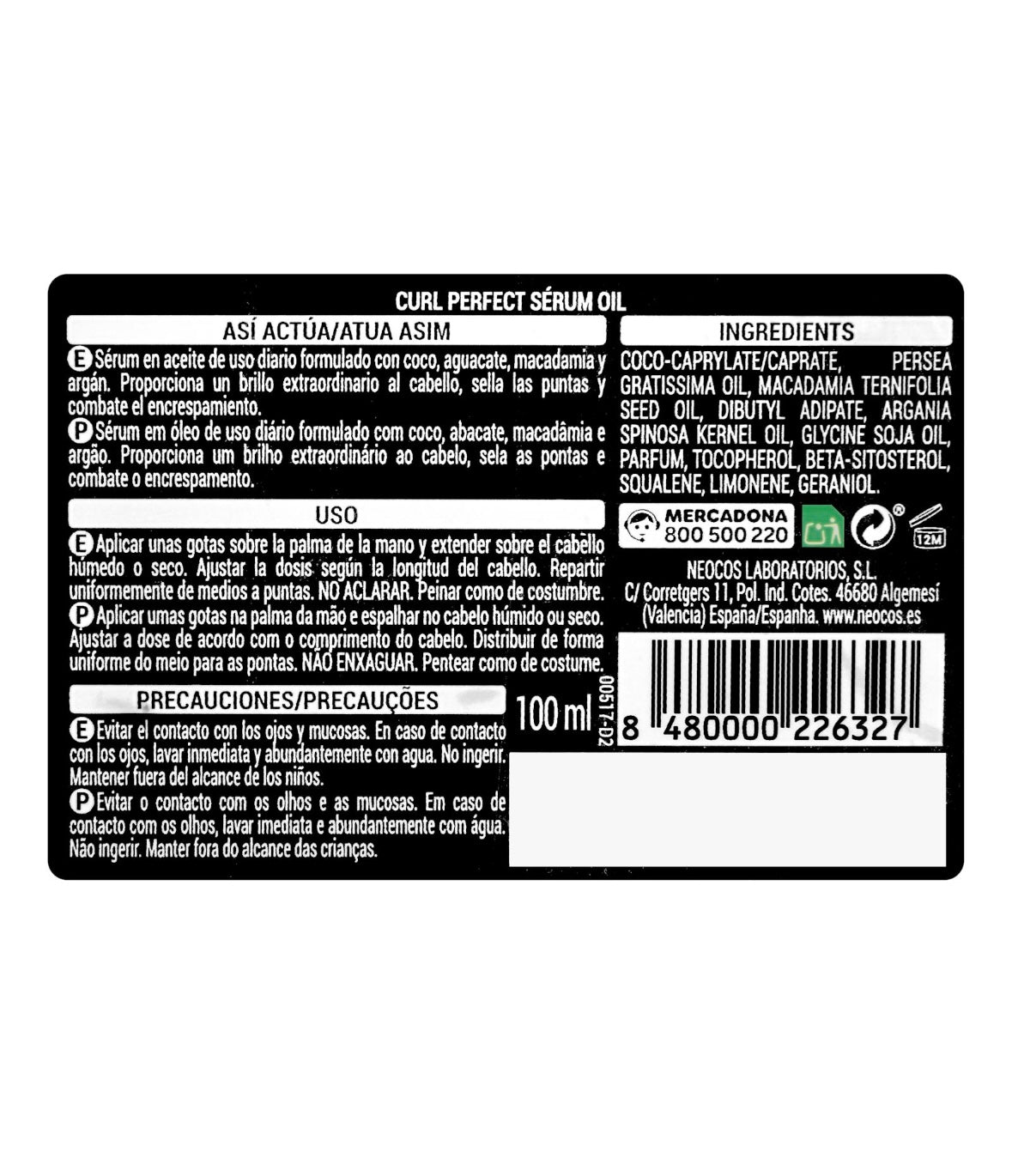 Deliplus Curl Perfect eļļas serums cirtainiem matiem