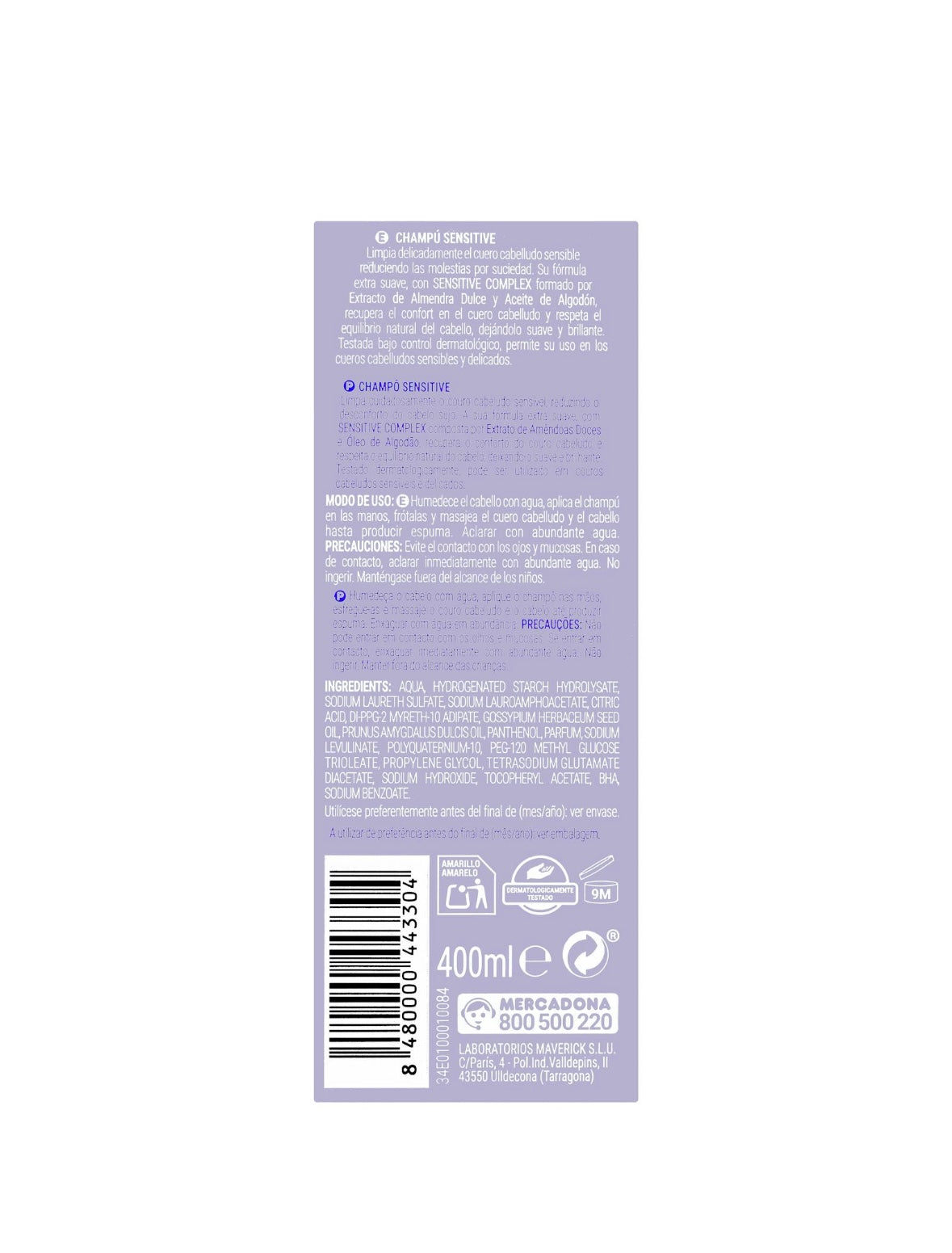 Deliplus Dermo Sensitive šampūns 400ml