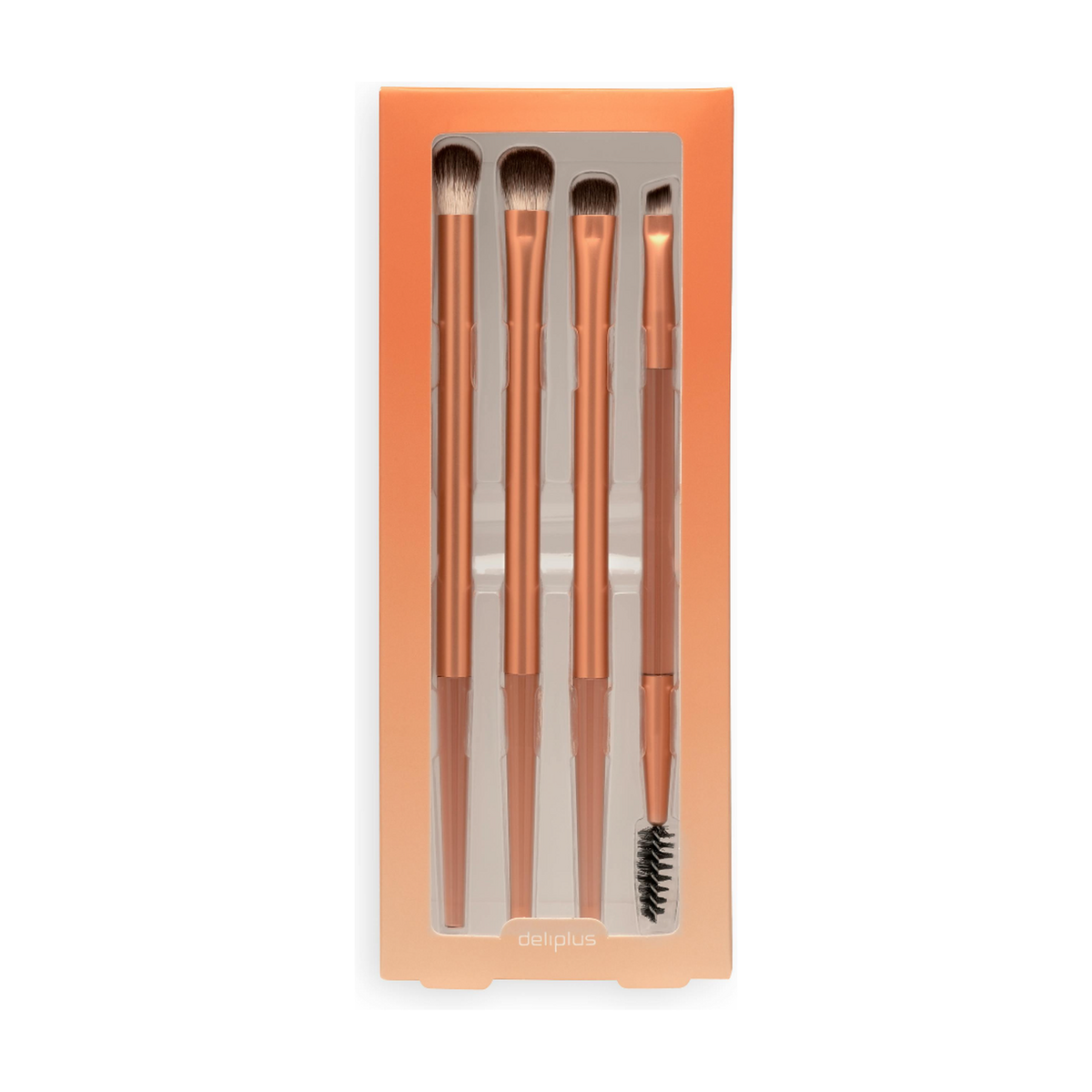 Deliplus Augenpinselset – 4-teiliges Pinselset für Lidschatten, Eyeliner und Augenbrauen