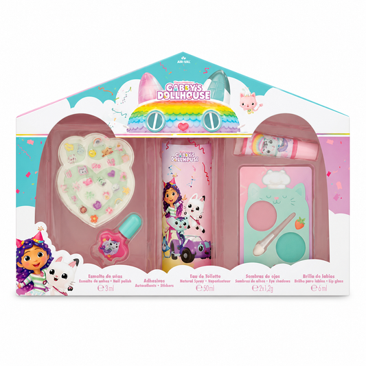 Gabby’s Dollhouse Kinder Beauty-Geschenkset – Eau de Toilette, Nagellack, Lidschatten, Lipgloss & Aufkleber
