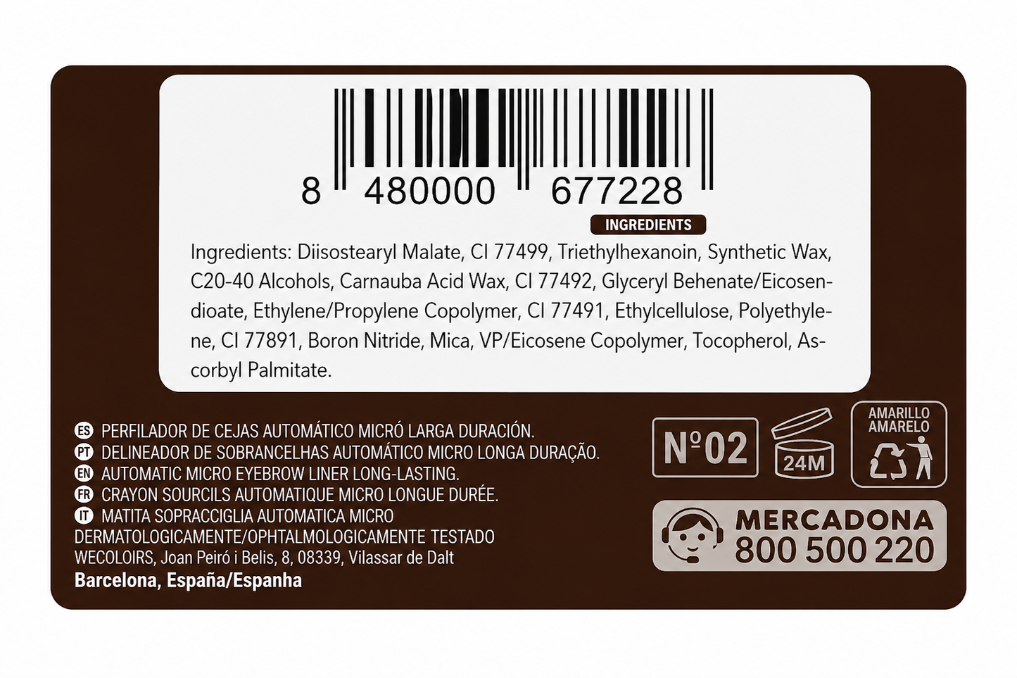 Deliplus automātiskais mikro uzacu zīmulis, vidējs — noturīgs uzacu zīmulis ar ķemmīti