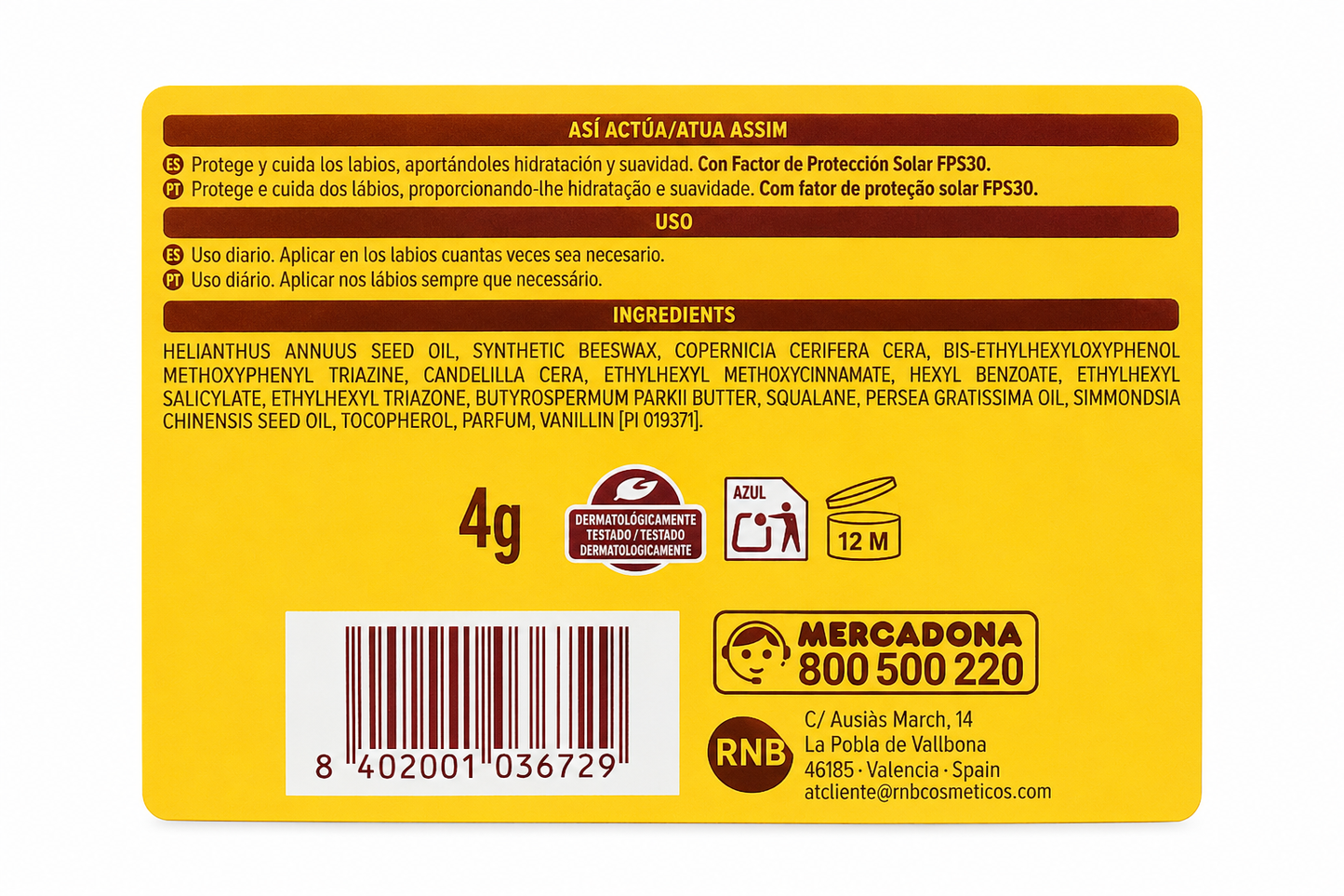 Deliplus lūpu aizsargs SPF 30 – mitrinošs un barojošs saules aizsargbalzams lūpām, 4 g
