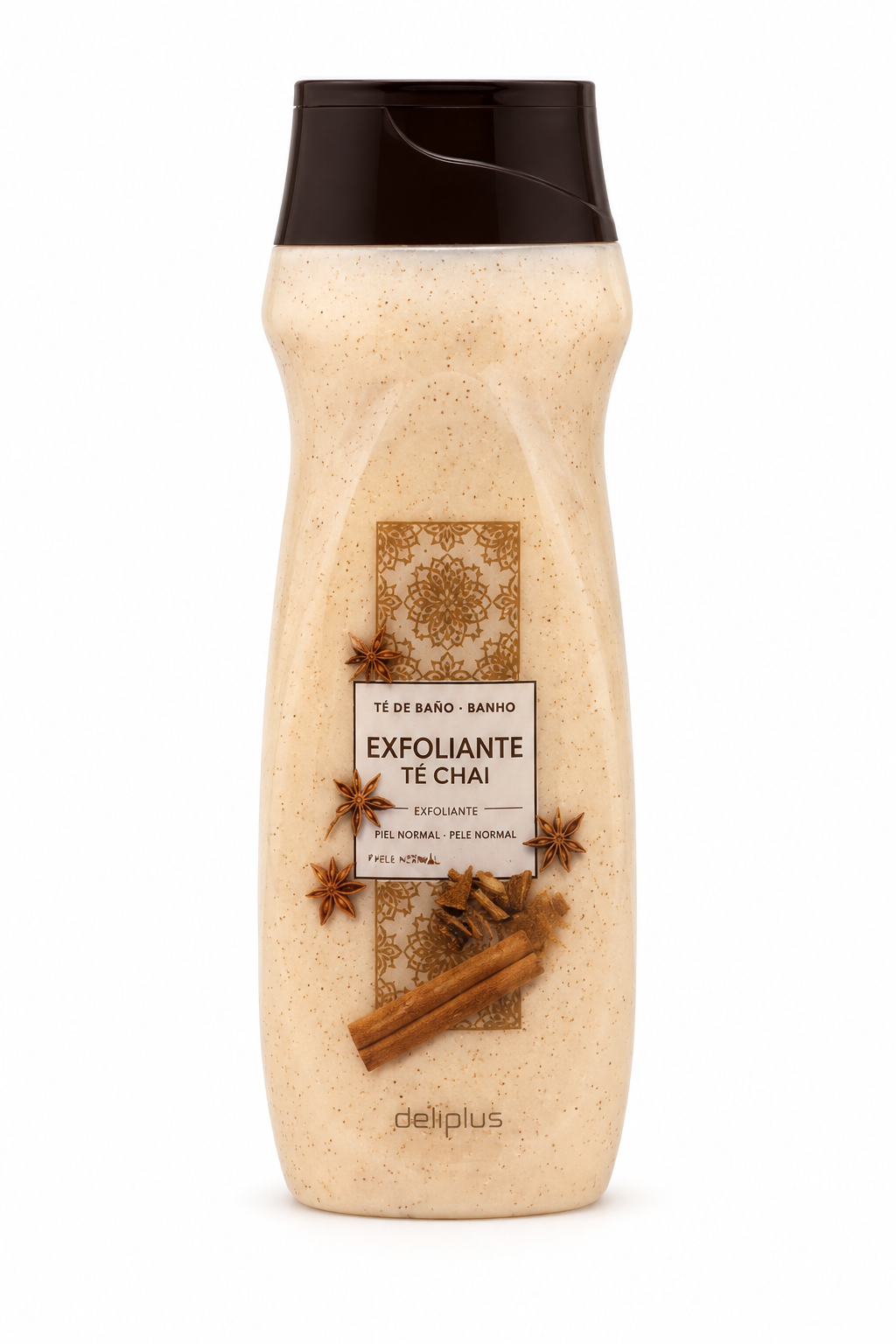 Deliplus Chai-Tee Peeling-Duschgel – Wärmendes, aromatisches Körperpeeling, 500 ml