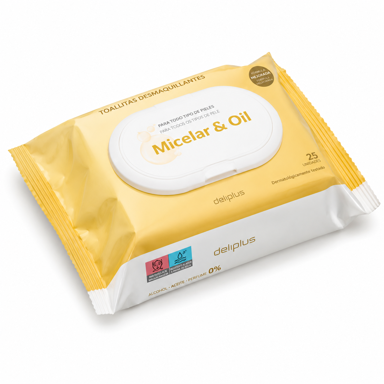 Deliplus Micelārais un eļļas kosmētikas noņemšanas salvetes 25 gab.