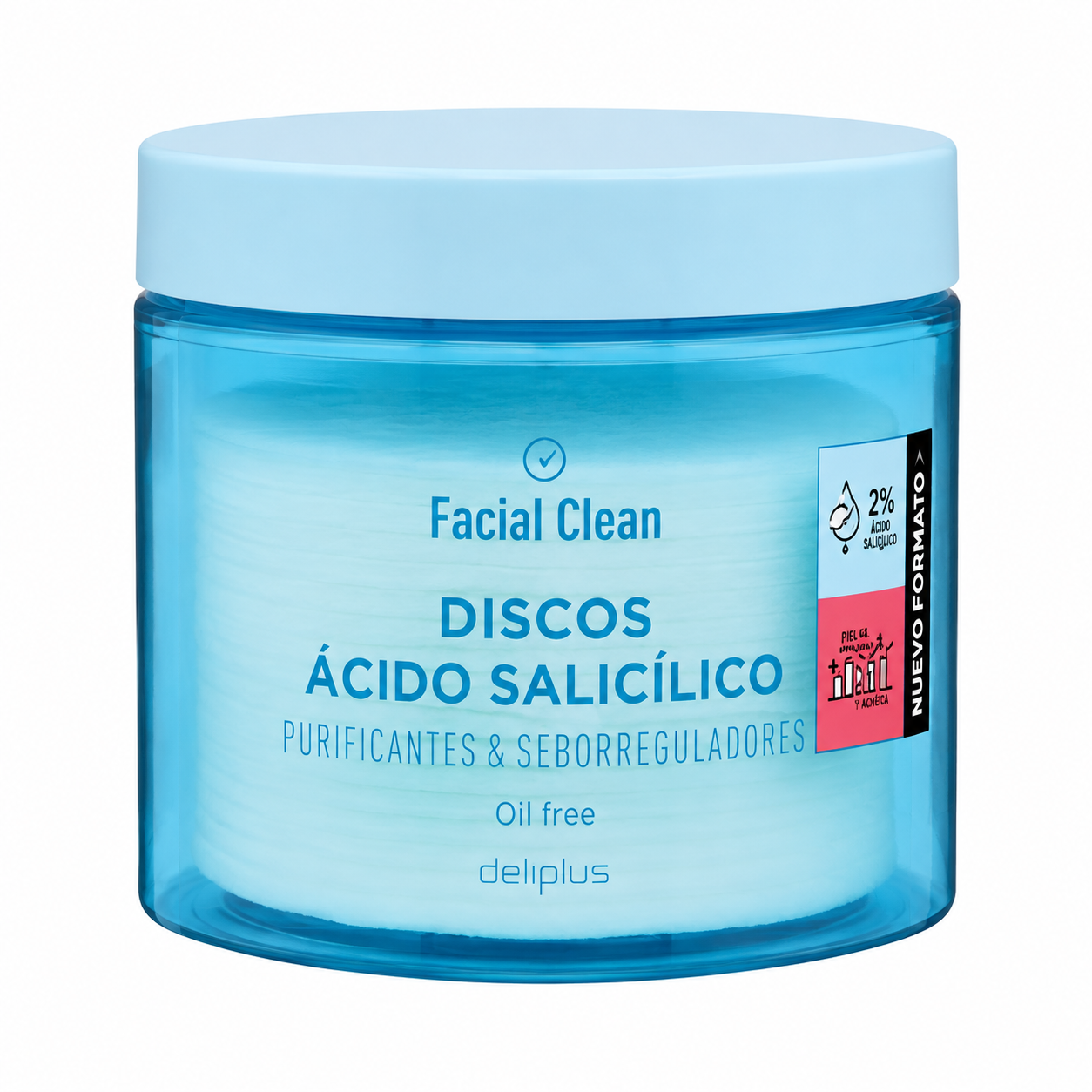 Deliplus Facial Clean Salicylic Acid Exfoliating Discs 50pcs
