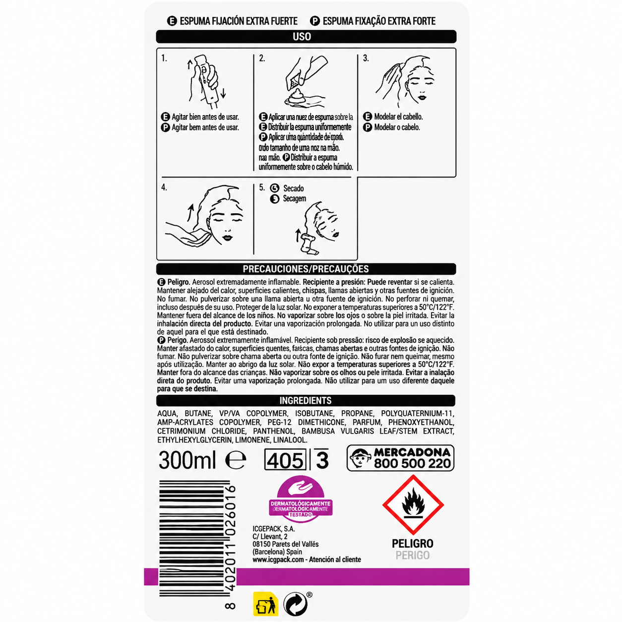 Deliplus Xtra Forte putas veidošanas putas īpaši stiprai fiksācijai, stiprums 4, 300ml