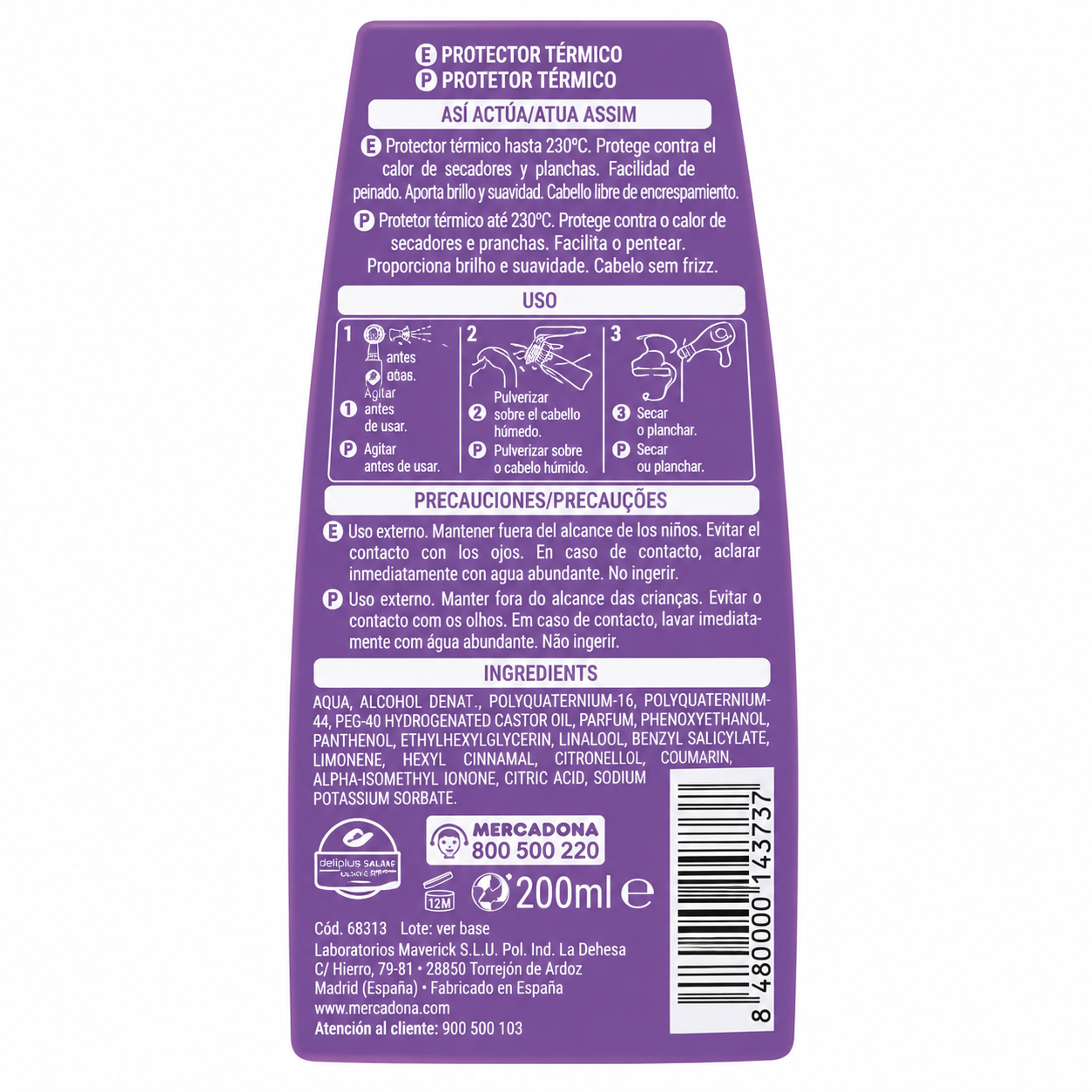Deliplus Salon Care Spray protecteur thermique 230°C 200ml