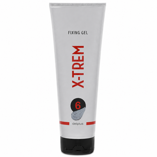 Deliplus Fixing Gel X-Trem īpaši stipras fiksācijas gēls, fiksācija 6, spīdīgs efekts, 250ml
