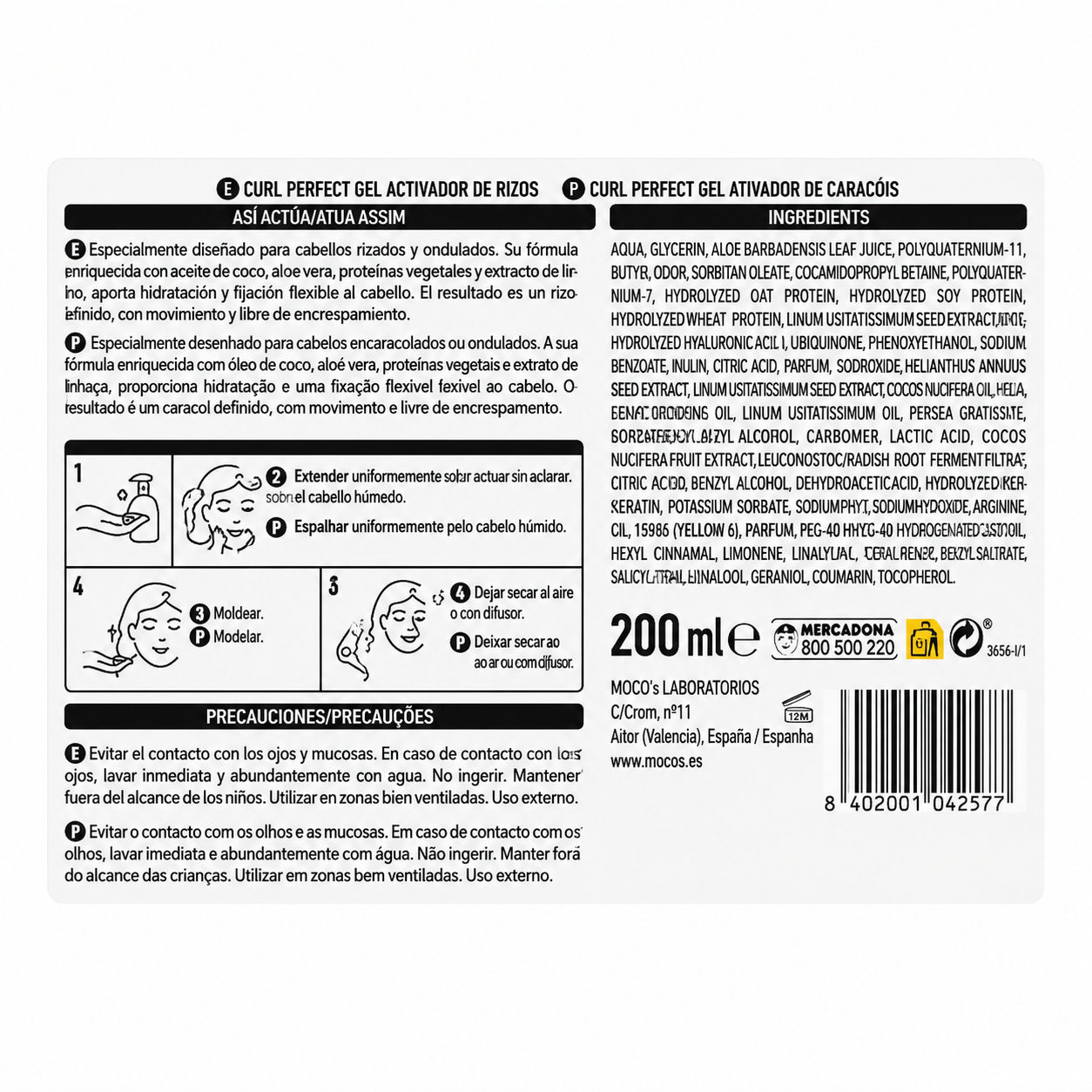 Deliplus Curl Perfect Curl Activating Gel Fix 3 Curly Method 200ml