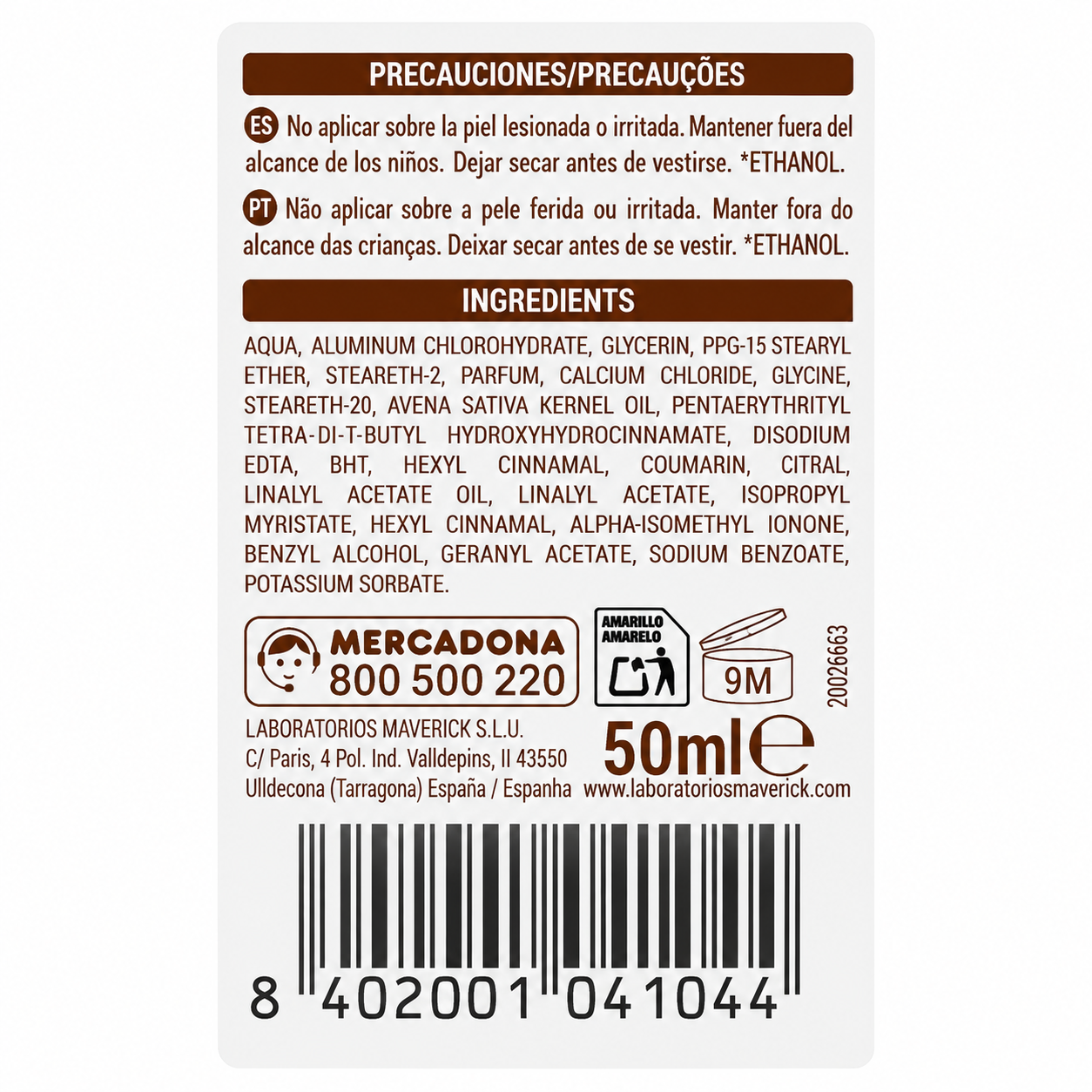 Deliplus Avena Oat Antiperspirant Roll-On - 48h Protection - Alcohol-Free - 50ml