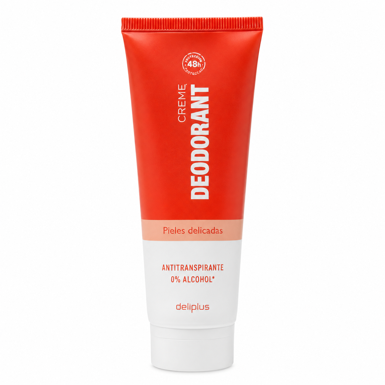 Deliplus Cream Deodorant - Delicate Skin - 48h Protection - Alcohol-Free - 75ml