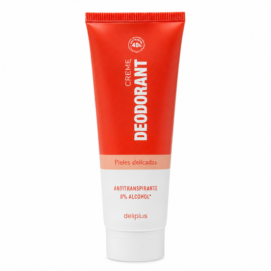 Deliplus Creme-Deodorant – Empfindliche Haut – 48 Stunden Schutz – Alkoholfrei – 75ml
