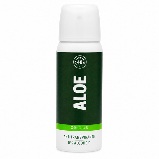 Aérosol antitranspirant Deliplus Aloe - format voyage - 48h - sans alcool - 75ml