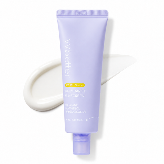 vv.better Daily Airfit saules aizsargkrēms SPF 50+ PA++++ — skvalāns, pantenols, madecassoside — 50ml