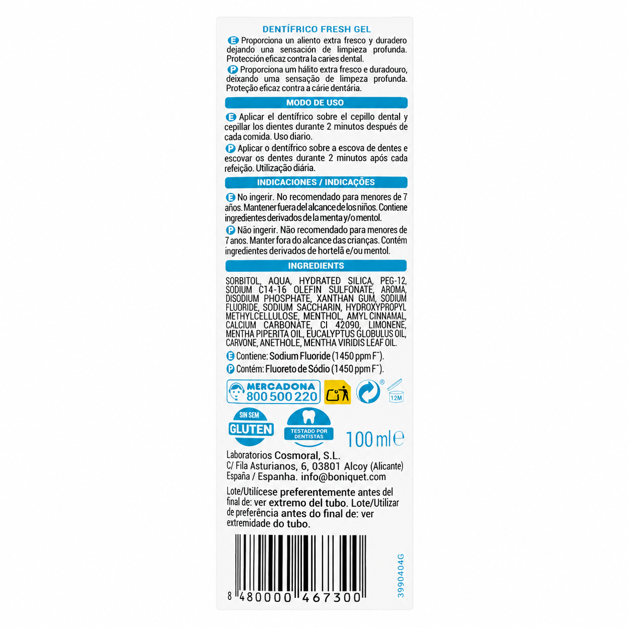 Deliplus Fresh-Gel-Zahncreme – Extra frische Minze – 100ml