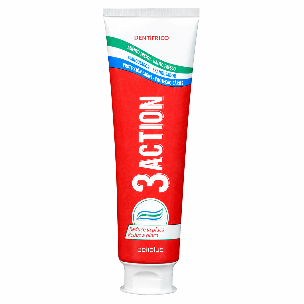 Deliplus 3 Action Toothpaste - Whitening, Cavity Protection, Fresh Breath - 100ml
