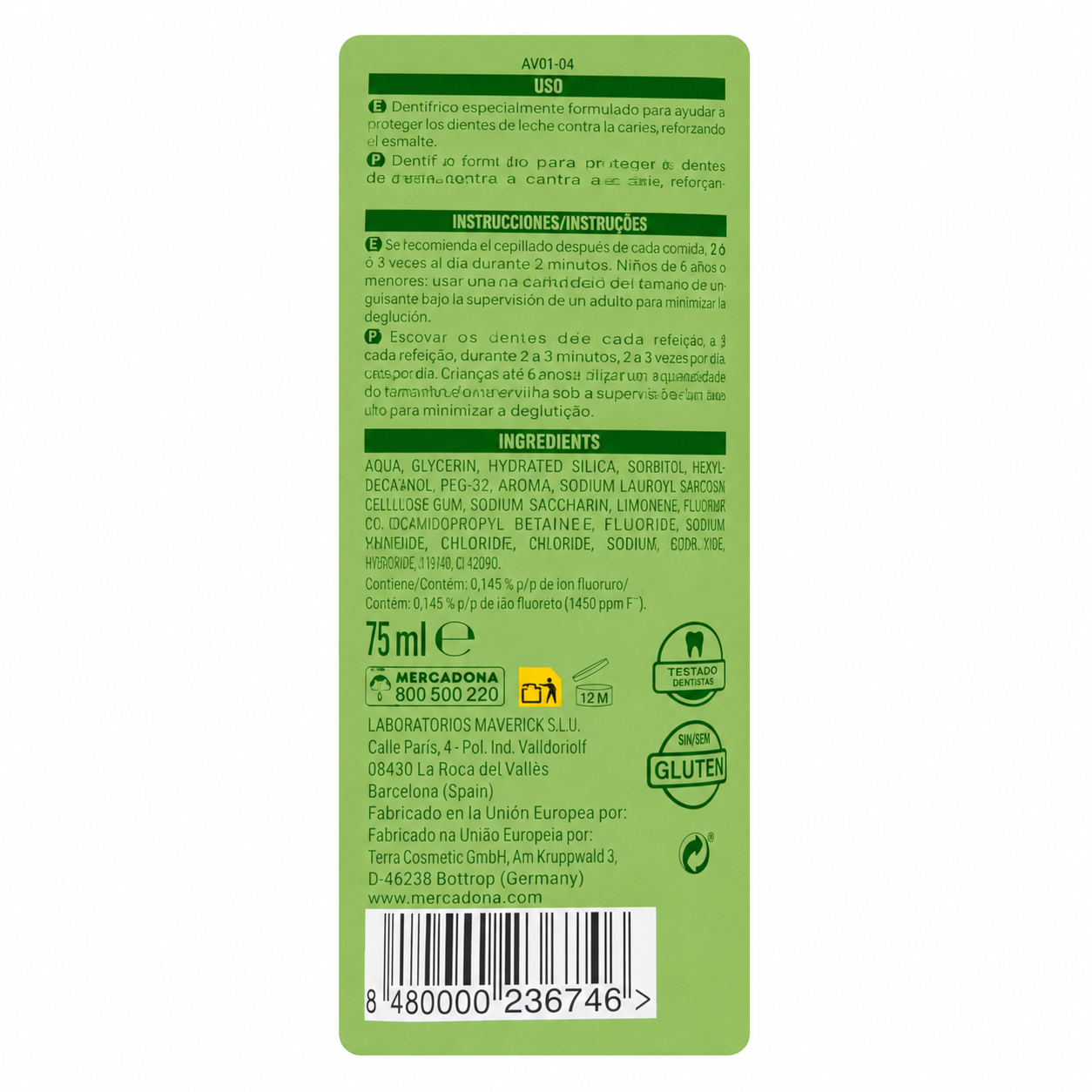 Deliplus bērnu zobu pasta — maiga piparmētru garša — no 6 gadu vecuma — 75 ml