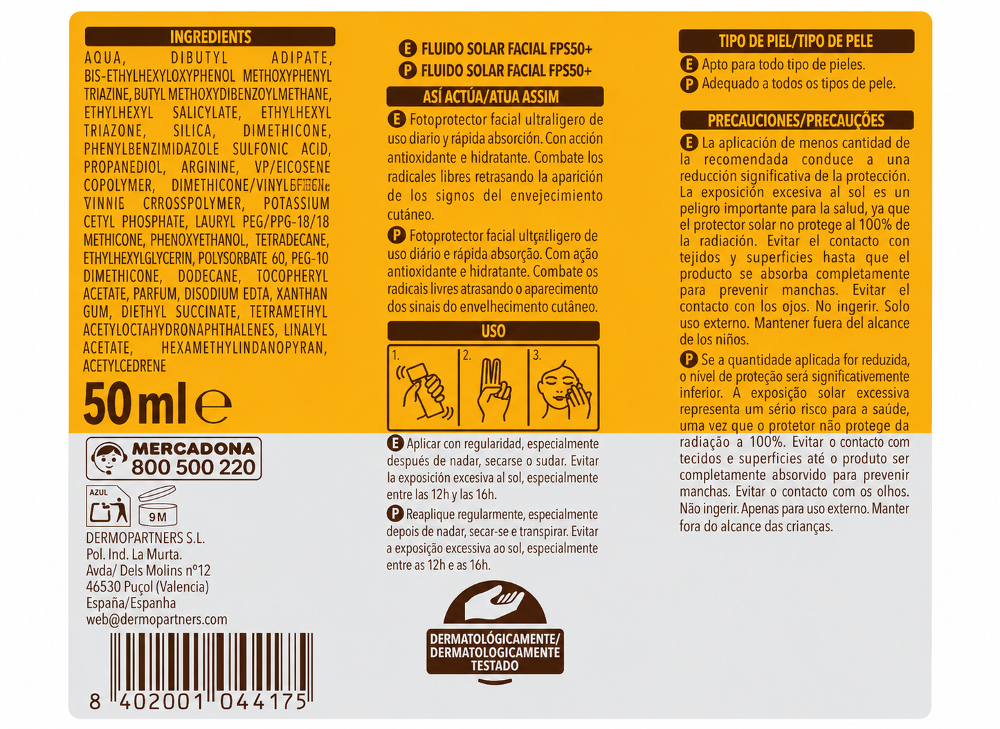 Deliplus Facial Sun Fluid SPF 50+ 50ml