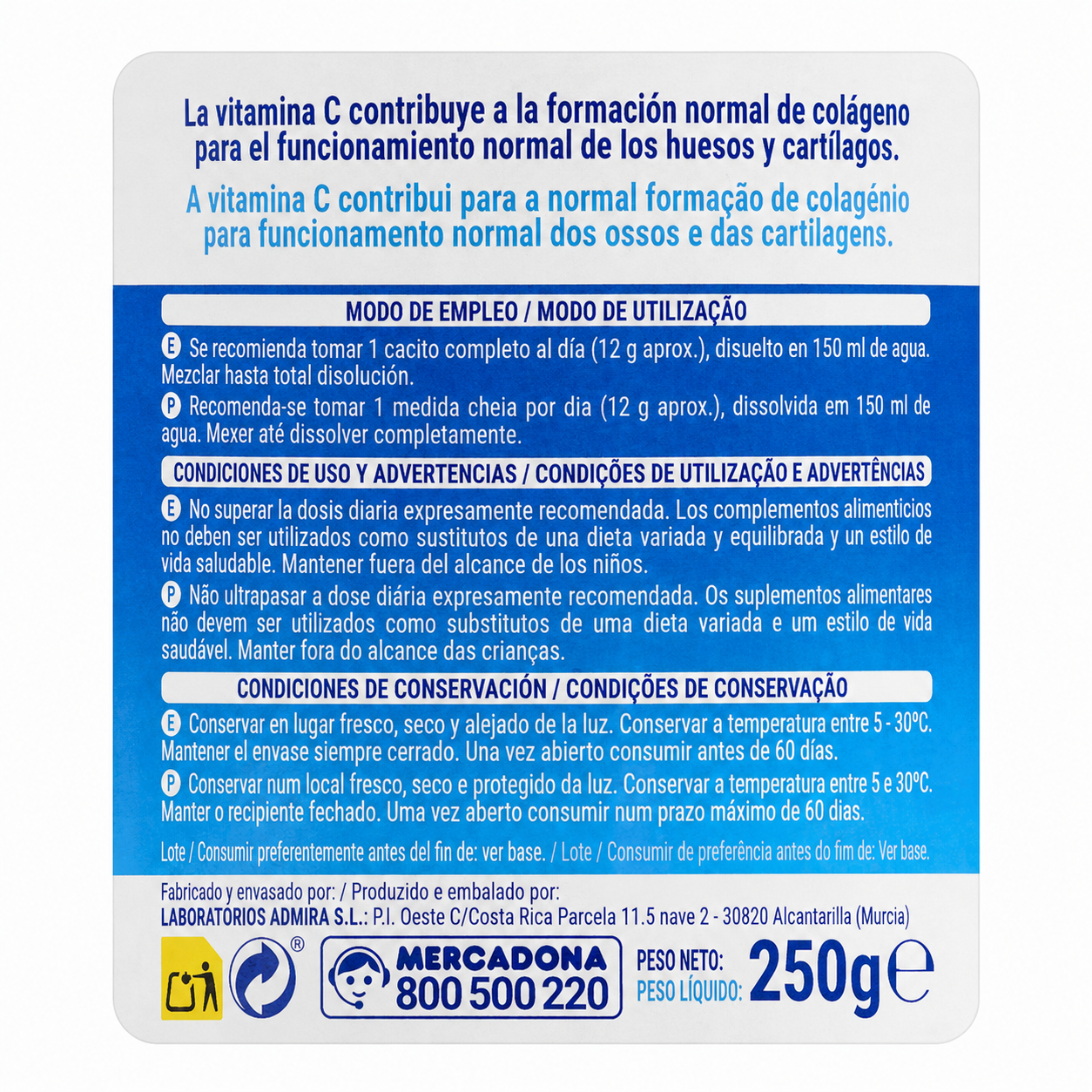 Deliplus Colagen Collagen Powder with Magnesium, Vitamin C and Hyaluronic Acid Lemon 250g