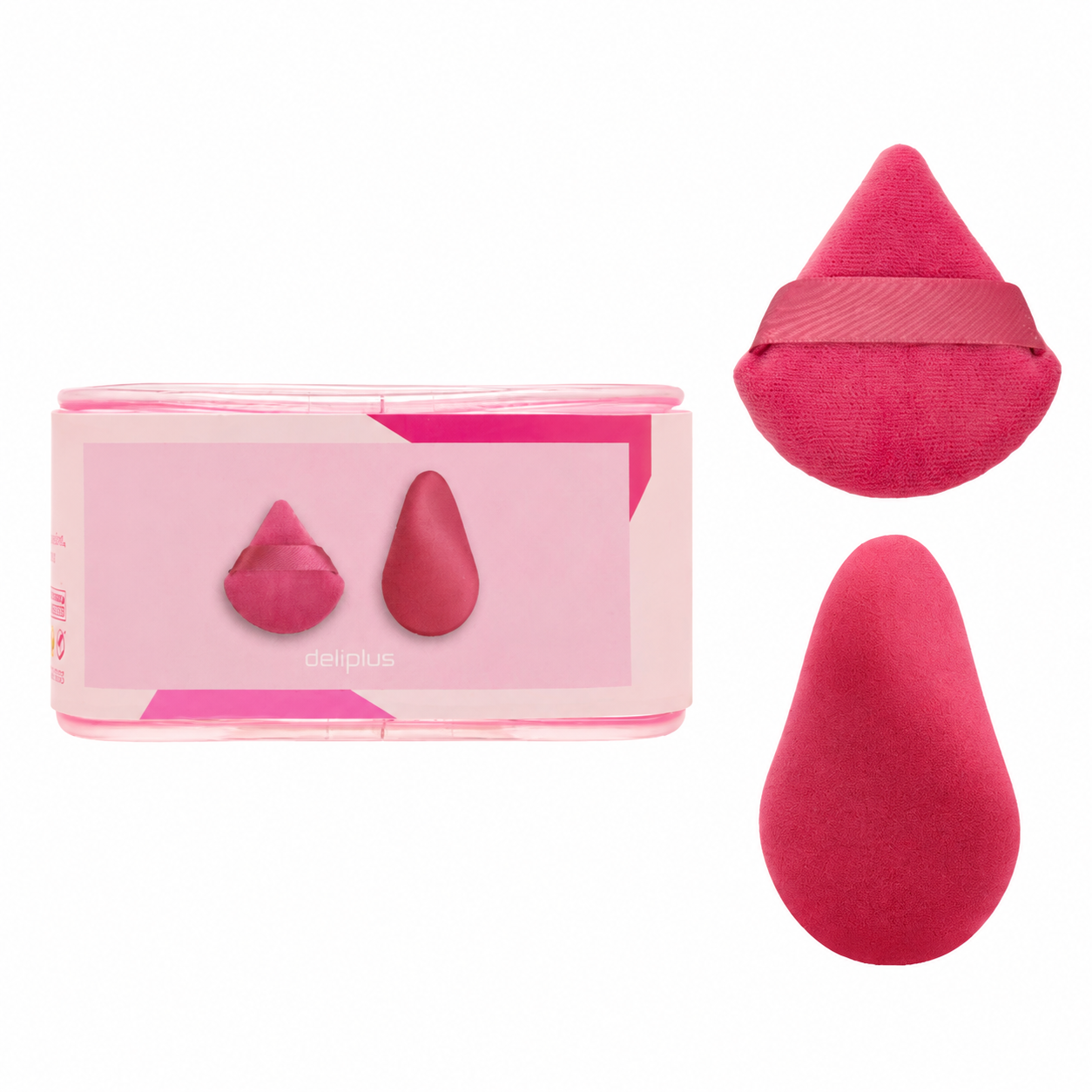 Deliplus Makeup Sponge Set (2 Pieces with Travel Case)