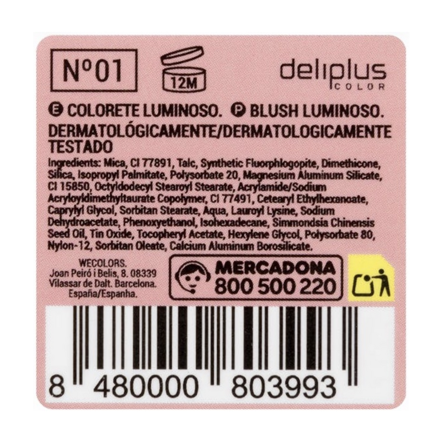 Deliplus Blush Luminoso Nº01 Rose-Pink