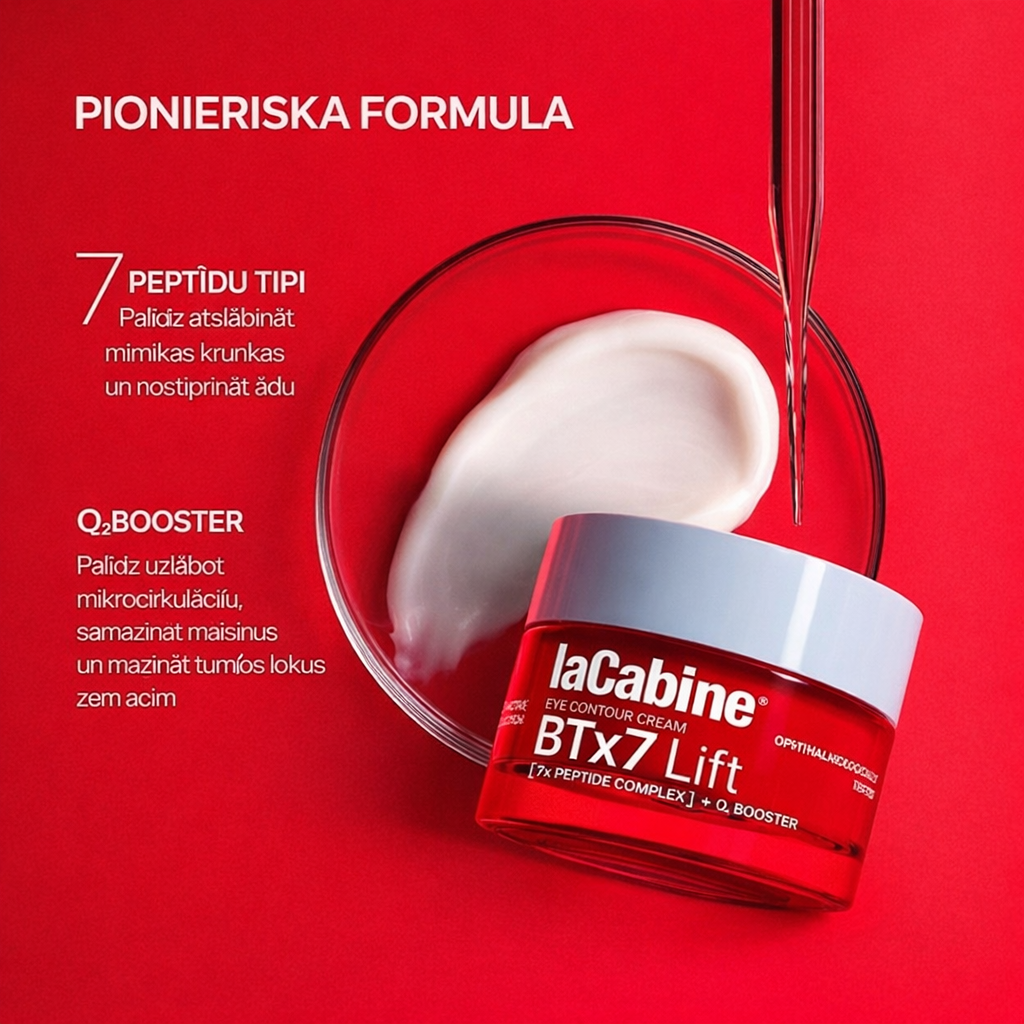 laCabine BTx7 Lift acu kontūru krēms – 7 peptīdu komplekss + O₂ pastiprinātājs