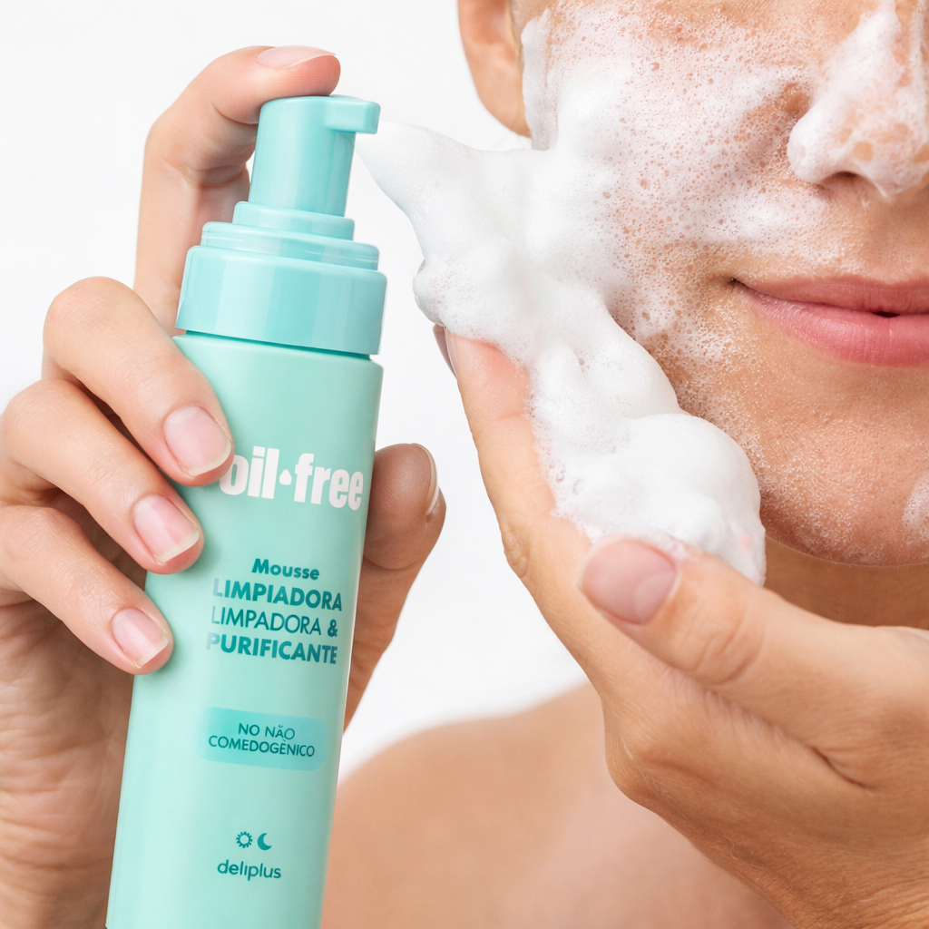  Deliplus Facial Clean Oil Free attīrošās sejas putas taukainai un problemātiskai ādai
