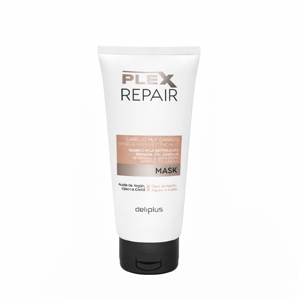 Masque capillaire Plex Repair Deliplus cheveux très abîmés à l'argan, jojoba et karité