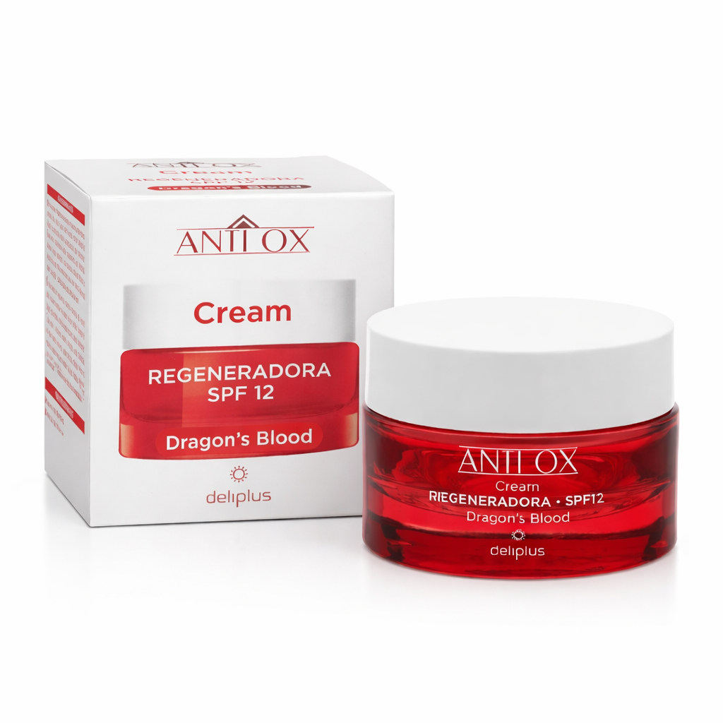 Восстанавливающий крем для лица «Кровь дракона» с антиоксидантами SPF 12 для всех типов кожи Deliplus