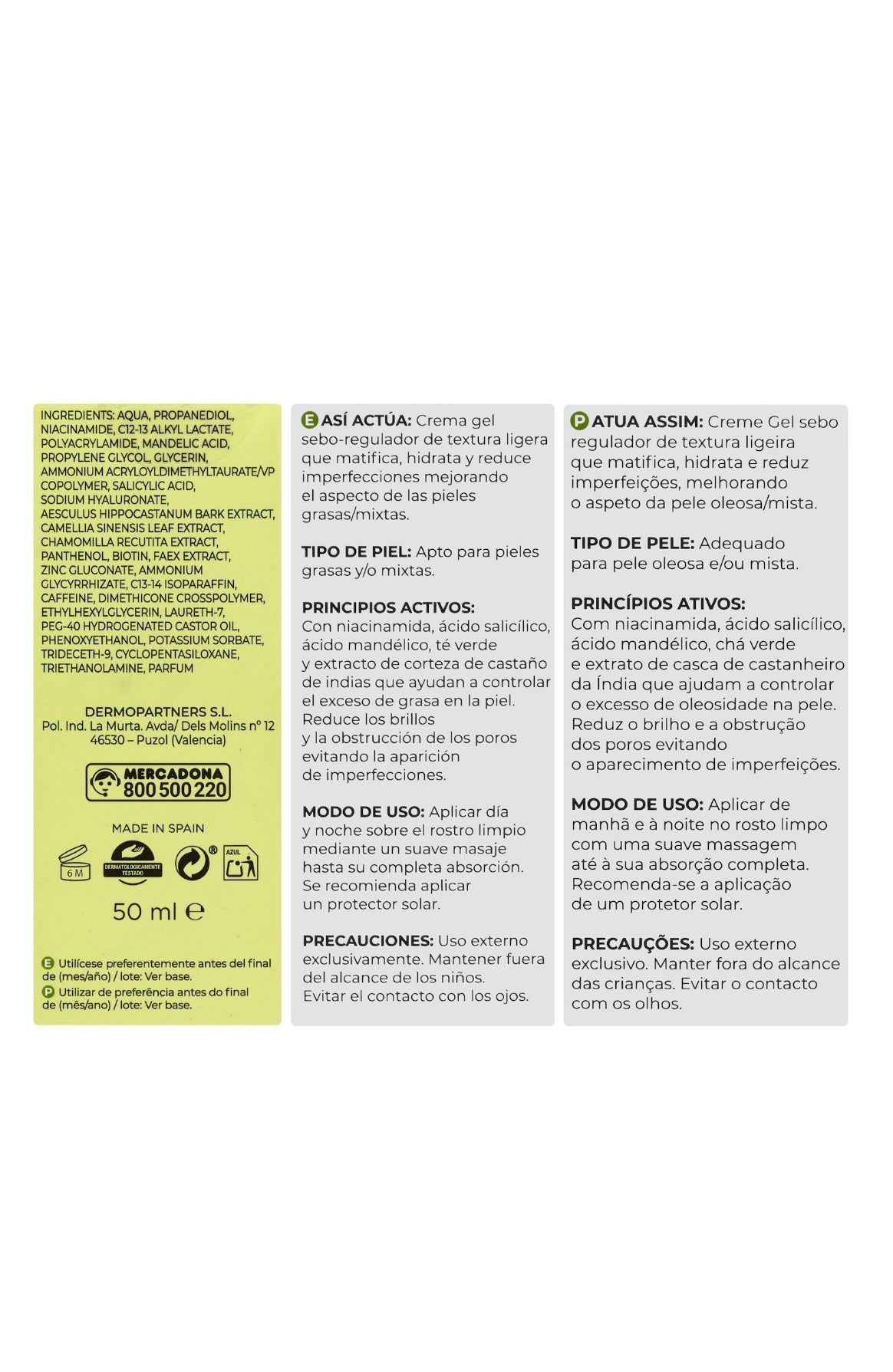 Deliplus Matifica facial gel sebum-regulating oily or mixed skin