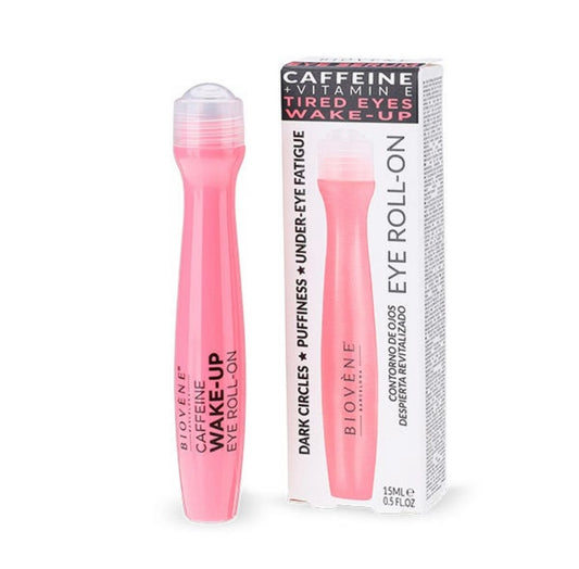 BIOVÈNE BARCELONA 
CAFFEINE EYE WAKE-UP Refreshing Eye Roll-On Serum for Tired Eyes with Vitamin E & Caffeine