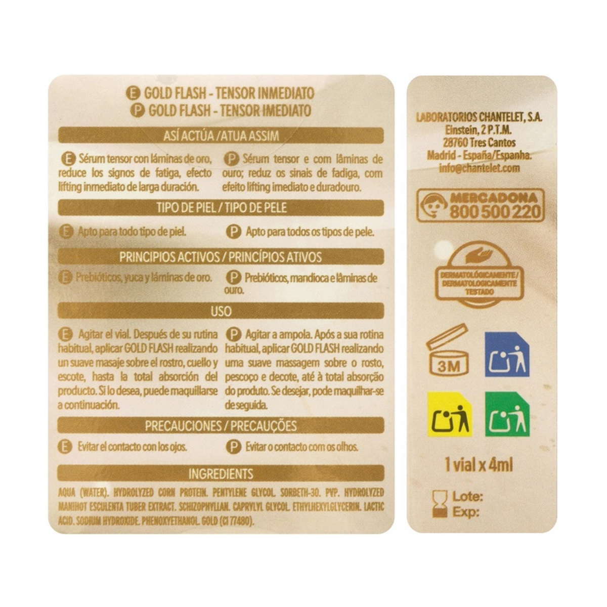 Deliplus Gold Flash Sofort straffendes Serum 4 ml
