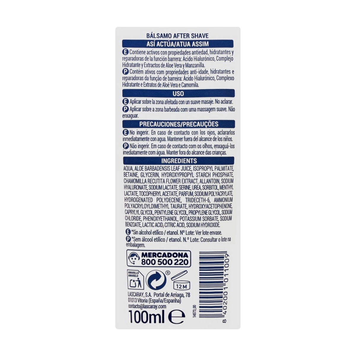 Deliplus balzams jutīgai ādai pēc skūšanās, 0% spirta 100 ml