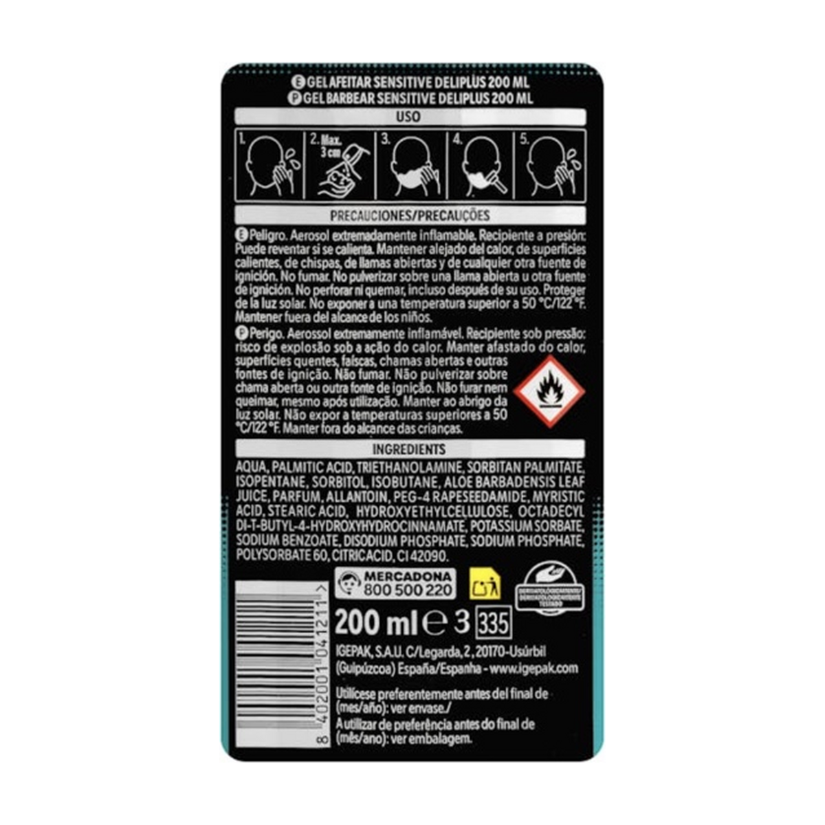 Deliplus Sensitives Rasiergel 200 ml